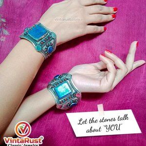 Single Tribal Kuchi Cuff Bracelet: Turquoise & Coral, Vintage Boho Jewelry